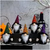 Decorações de Natal Halloween Gnomes com LED Handmade Bruxa Tomte Festa Escandinava Casa Enfeites de Feriado Drop Delivery Garden Dheyr