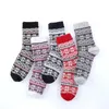 5 paires/ensemble chaussettes de sol longues pour hommes hiver chaud chaussettes en laine floue décontracté flocon de neige chaussette épaisse chaussette de noël cadeau de l'année 240108