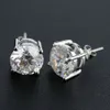 Fashion moissanite earrings men beautiful 18k white gold DEF color hearts arrows cut moissanite earrings stud