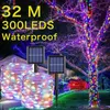 1pc Solar Fairy Lights, Outdoor Waterproof, 8 Mode Copper Wire Led String Light, Holiday Party Garden Christmas Decoration, Halloween Decor Lights,Color: Multicolor