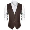 Coletes masculinos Western Cowboy Faux Camurça Casual Colete Motor Ciclismo Prom Preto Marrom Slim Fit V-Pescoço Colete Social Homens Roupas