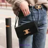 Bolsa de ombro de couro genuíno luxo adolescente novo ombro único crossbody couro pequeno quadrado com francês com logotipo real