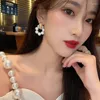 Boucles d'oreilles pendantes mode coréenne cristal Imitation perle pour femmes couleur dorée métal forme C fête Vintage bijoux filles Gi