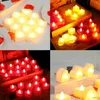 Ljus 10st Flameless LED Candle Lights Batteridrivna flerfärgade te -lampor för hembröllop födelsedagsfest dekoration belysning