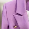 شارع High Street Est Jacket Womens Lion Buttons مزدوجة الصدر النحيف النحيف بيزيت السترة Lilac 240108