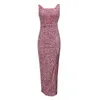 Casual Dresses Elegant Sequins Tassel Split Sexy Party Dress Bodycon Christmas Formal Gowns Prom Cocktail Wedding Vestidos