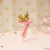 Ljus söta bowknot födelsedag nummer ljus prinsessan prins 0-9 nummer ljus kakedekor digital ljus topper cupcake fest ljus
