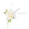Dekorativa blommor Bröllop Corsage Artificial Flower Boutonniere Groom Suit Decoration Brud Corsages Klädtillbehör