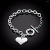 Bracelets à maillons cœur en argent Sterling 925 pour femmes, Souvenir de mariage, bijoux de luxe, articles de noël