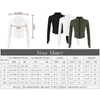 Aktiva skjortor Slim Fit Long Sleeved Tracksuit Jacket For Women Fitness Coat Yoga Crop Tops With Thumb Holes Gym Workout Sweatshirts