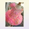 2021 Petites filles Pageant Robes Strass Perles Fleurs faites à la main Enfant Glitz Mini Cupcake Magnifiques Robes De Fille De Fleur Love6688133