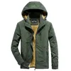 Mens Casual Winter Jacket Fleece and Thick Youth Outdoor Waterproof Windbreaker Quick Dry Coat Hooded Menswear 240108