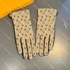 Gants imprimés trèfles à la mode gants chauds en cachemire gants en cuir de peau de mouton pour femmes