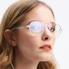 선글라스 파일럿 블루 라이트 블로킹 안경 여성 안경 프레임 컴퓨터 장식 투명 안경 안 안 안 안약 오큘 로스 드 그라우