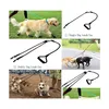 Dog Collars Leashes Heavy Duty Leash Mtiple Way No Detachable 360° Swivel Device With Padded Handle For Walking And Training Two/Three Dhd9Q