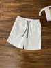 Herren-Shorts, gestrickt, mit Seitendruck, Sport-Shorts, Capri, Sport, lässig, locker, einfarbig, kurze Sommer-Schnelltrocknung, Strandhose, Größe M-XXL