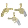 Iced Out Bling Hip Hop Cz Revolver Gun Hanger Ketting Vergulde Zirconia Pistol Charm Kettingen Mannen Mode-sieraden