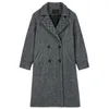 Damen-Trenchcoats Patads France M Home Herbst/Winter 2024 Wear Contrast Tweed Straight Tube Woolen Overcoat Mfpou00531
