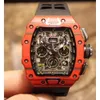 R I C H A R MENS SUPERCLONE AAA MECHANICAL BRANDS WATHS RM11-03 OSVY CHRONOGARPH GMT CARBON FIBER DAIL WRSITWATCHES ANTI SCRATTH SAPPHIRE MIRROR SURFACE 5I3O