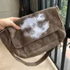 Vintage Velvet Crossbody Bag Fashion Letter Printed Messenger Bags for Women Plush Handbags