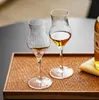2pcs Goblets Condial Whisky Shot 125ml 안경 줄무늬 Limoncello 유리 포트 유리 바 및 파티 위스키 와인 컵