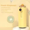 300ml Yellow Duck Automatic Soap Dispenser Rechargeable Foam Cute Cartoon Touchless Hand Sanitizer Bottle ABS Kid Bathroom 240108