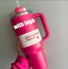 THE QUENCHER H2.0 40OZ Tazze Cosmo Pink Bicchieri Coibentati per auto Tazze da caffè in acciaio inossidabile Termos Barbie Pink Tumbler Regalo di San Valentino DHL