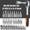 46pc Drive Socket Set 14 Inch Ratchet Wrench with Sockets Metric Hex Bit Mechanic Tool Kits For Auto Repair Hous 240108