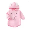 Rompers Born Baby Girl Easter Clothes Long Sleeve Hooded Romper Hoodie Bodysuit With Tail