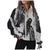 Women's Jackets Coat Print Long Sleeve Casual Zip For Women Comfortable Pullover With Pockets High-Quality Fashion-Forward