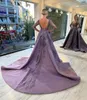 Luxury Women Evening Dress Square Neck For Women Long Sleeves Backless Split Side Skirt Sweep Train Bridal Gown Custom Made