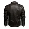 Men Fashion Leather Jacket Men Autumn Motorcycle Slim Fleece Jacket Coat Men Spring Outdoor Casual Motor Biker PU Leather Jacket 240108