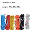 12mm 102030m High Strength Safety Rock Climbing Rope2 Hooks Emergency Fire Escape Rope Lifeline Rescue Outdoor Survival Tool 240106