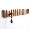 Hooks All Solid Wood Hanger Hook Black Walnut Coat Wall Mounted Door Storage Key Bathroom Accessories