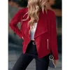 Jaquetas femininas Xingqing Mulheres Jaqueta Elegante Roupas Cor Sólida Manga Longa Aberta Frente Cardigan Casaco Tops Outono Inverno Outwear Streetwear