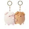 Porte-clés 2pcs personnalisé peluche-cochon porte-clés fonction amoureux pour couple anniversaire cadeau de la Saint-Valentin