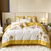 High end ecological double-sided brushed all cotton four piece set high-end and thickened pure cotton duvet cover bed sheet and sheet set 230504