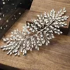 Hair Clips Wedding Headband Handmade Rhinestone & Leaf Bride Headpiece Vines Clip Accessories For Women Girls NA