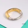 Designer Love Ring Vintage Hot Brand Half Diamond Women's Rings Luxury Jewelry For Women Pure 925 Sterling Silver Lady Party Lock Rings Gift Top Quality