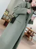 Women's Mid Length Coat Thin Style Wool Windbreaker Spring Autumn Jacket Knee Length Fashion Warm and Elegant Style Coat 240108