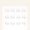 Faux Ongles 24pcs Longue Amande Français Argent Blanc Bord Presse Sur Faux Couverture Complète DIY Manucure Détachable Ongles Conseils