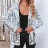 Giacche da donna Y2k Autunno Giacca nera Risvolto Manica lunga Cappotti corti Casual Sequin Capispalla Cardigan 2024 Moda Donna Abiti da completo