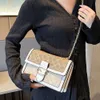 Beliebte Handtasche für Damen 2024 neue trendige Single-Shoulder-Crossbody-Tasche vielseitige Internet-Promi-Kette kleine quadratische Tasche