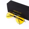 Óculos de sol masculino polarizado noite condução óculos de sol marca designer lente amarela visão noturna óculos de condução reduzir o brilho