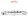Link Bracelets Hapiship Fashion 2024 Women's Girls Romantic Love Heart Charm Italian Links 7mm Bracelet Stainless Steel Cool Jewelry G309