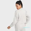 LL SoftStream Lough Yoga Suit Women's Running Fiess Hoodie Autumn and Winter Long Sleeved Toppants Setction Set من قطعتين