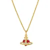 Дизайнеры Jewels Vivienne Глазированное ожерелье любви Западная Императрица с бриллиантами Классическая сатурн подвесное ожерелье женского универсального воротника в стиле INS