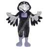 Simulazione Lovely Black Hawk Costume della mascotte Personaggio dei cartoni animati Abiti Halloween Natale Fancy Party Dress Taglia per adulti Compleanno Abito da esterno