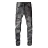 Mens Designer Pants Purple Jeans Amris 1319 Trendy High Street Jeans Dark Grey Men's Slim Fit Small Feet Jeans