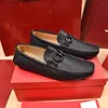 Designer Scarpe di lusso Scarpe da uomo Mocassino in pelle nera Slip On New Black Mens Giordano Gancini Scarpe eleganti Bit Marrone Blu con scatola originale